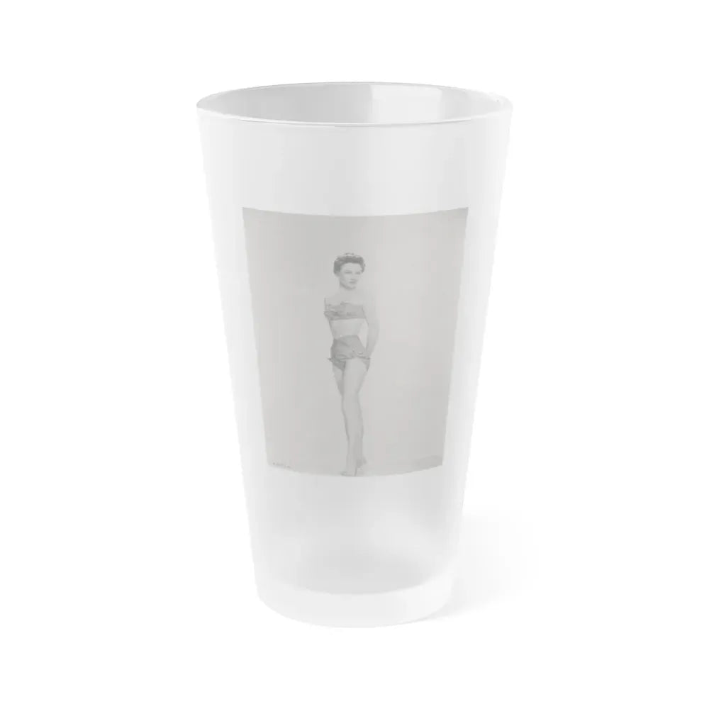 Carol Ohmart #08 - Negative Struck 50's Era Pin-Up Photo High Quality Re-Print (Vintage Female Icon) Frosted Pint Glass 16oz 16oz Frosted - Go Mug Yourself