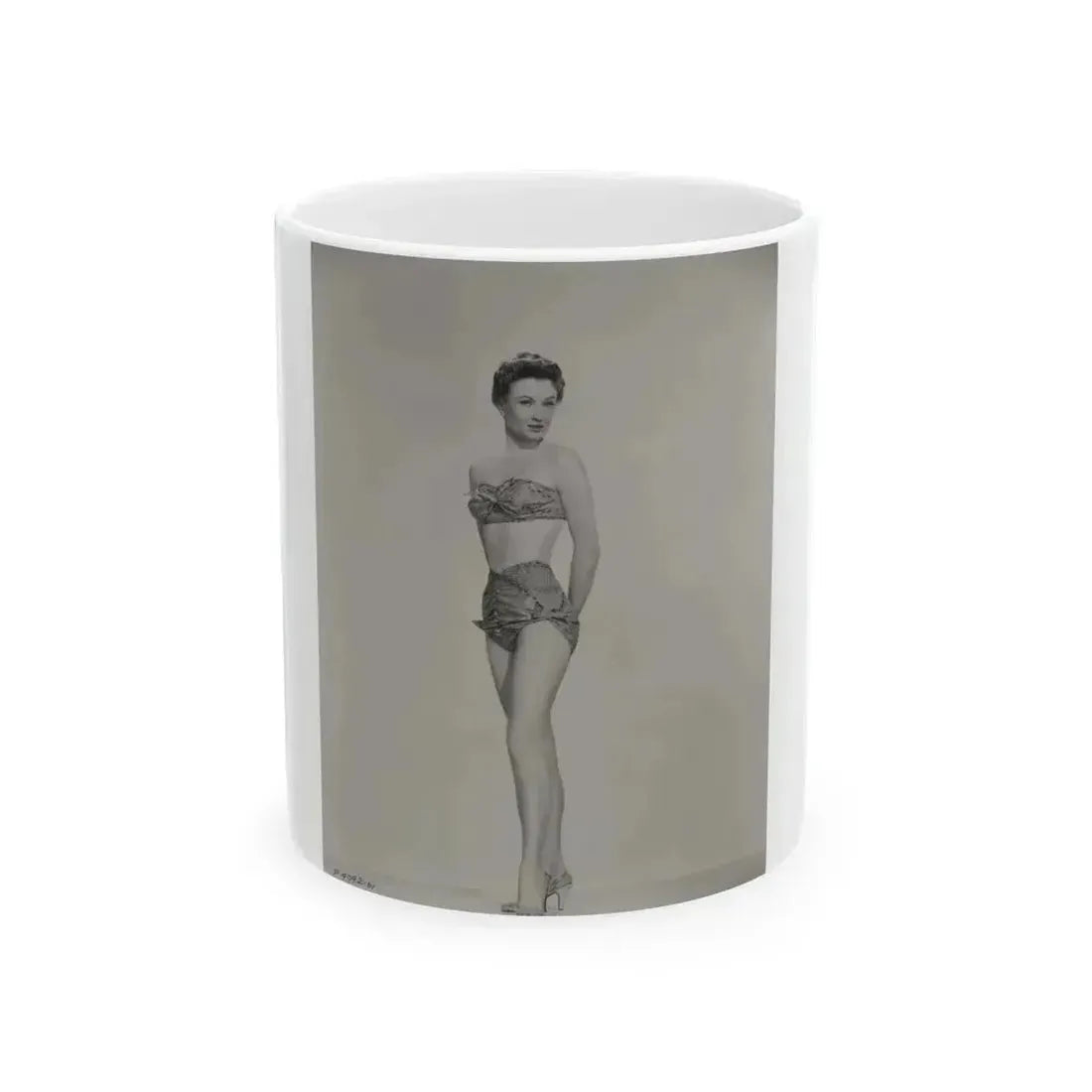Carol Ohmart #08 - Negative Struck 50's Era Pin-Up Photo High Quality Re-Print (Vintage Female Icon) White Coffee Mug 11oz - Go Mug Yourself