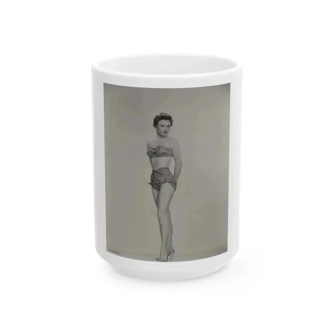 Carol Ohmart #08 - Negative Struck 50's Era Pin-Up Photo High Quality Re-Print (Vintage Female Icon) White Coffee Mug 15oz - Go Mug Yourself