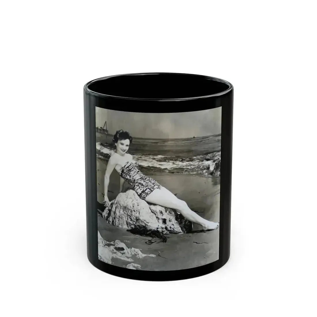 Carol Ohmart #09 (Vintage Female Icon) Black Coffee Mug 11oz - Go Mug Yourself
