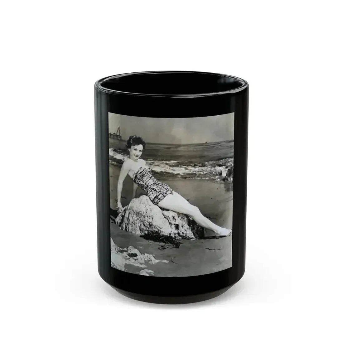 Carol Ohmart #09 (Vintage Female Icon) Black Coffee Mug 15oz - Go Mug Yourself