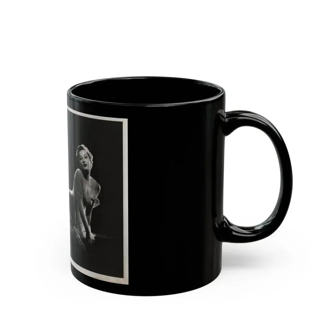 Carol Ohmart #12 - Vintage B&W 8x10 Vargas Original 1955 or 1956 Full Body Glamour Photo (Vintage Female Icon) Black Coffee Mug - Go Mug Yourself