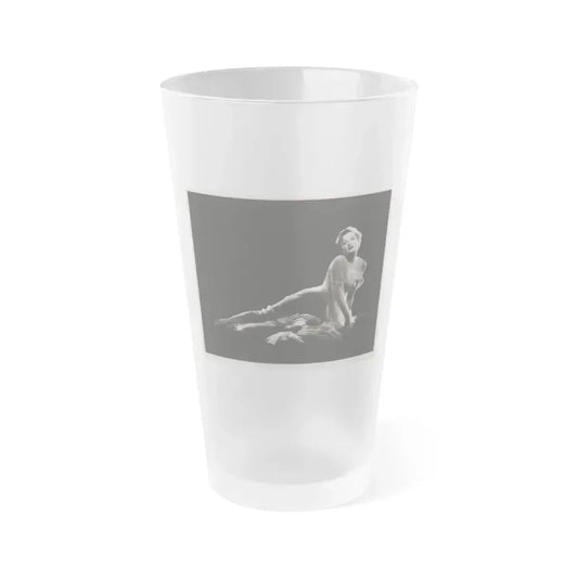 Carol Ohmart #12 - Vintage B&W 8x10 Vargas Original 1955 or 1956 Full Body Glamour Photo (Vintage Female Icon) Frosted Pint Glass 16oz 16oz Frosted - Go Mug Yourself