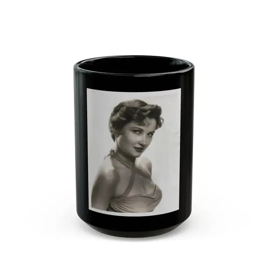 Carol Ohmart #22 - Vintage B&W 7x9 Glamour Portrait Photo from 6-21-55 (Vintage Female Icon) Black Coffee Mug 15oz - Go Mug Yourself