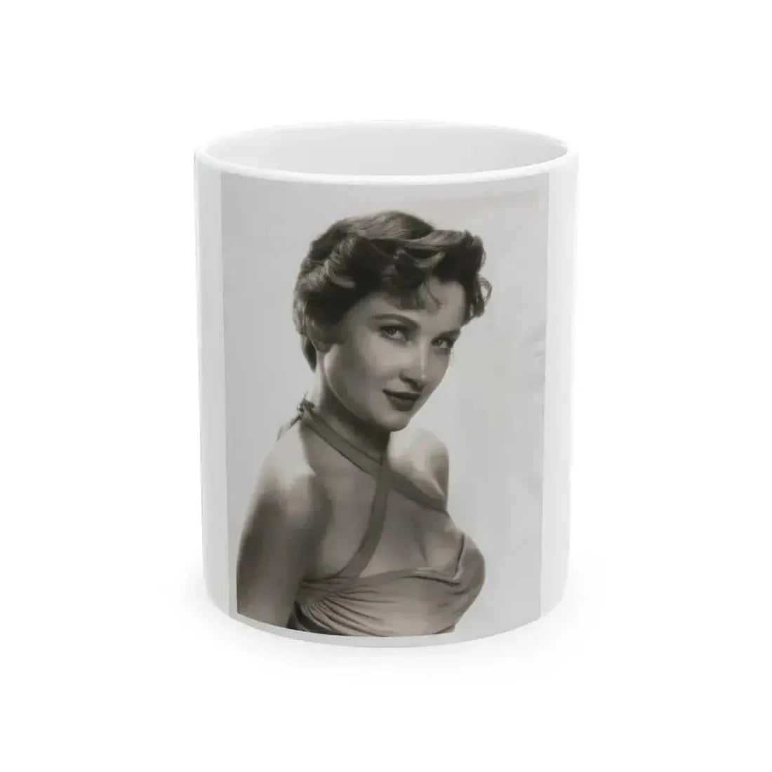 Carol Ohmart #22 - Vintage B&W 7x9 Glamour Portrait Photo from 6-21-55 (Vintage Female Icon) White Coffee Mug 11oz - Go Mug Yourself