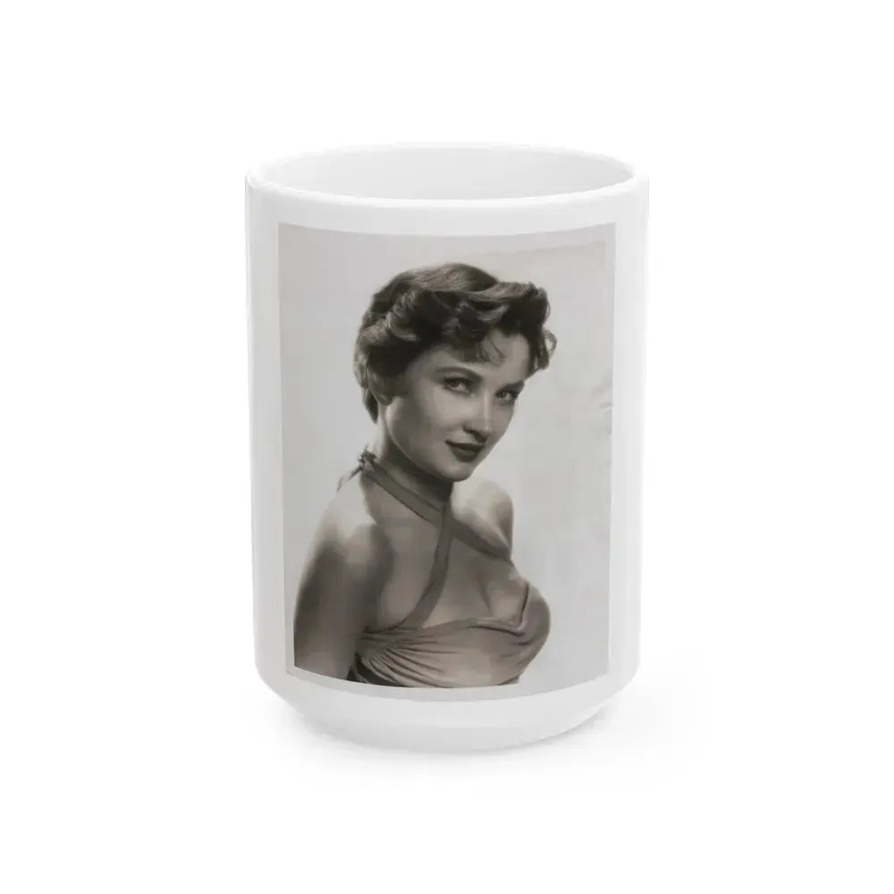 Carol Ohmart #22 - Vintage B&W 7x9 Glamour Portrait Photo from 6-21-55 (Vintage Female Icon) White Coffee Mug 15oz - Go Mug Yourself