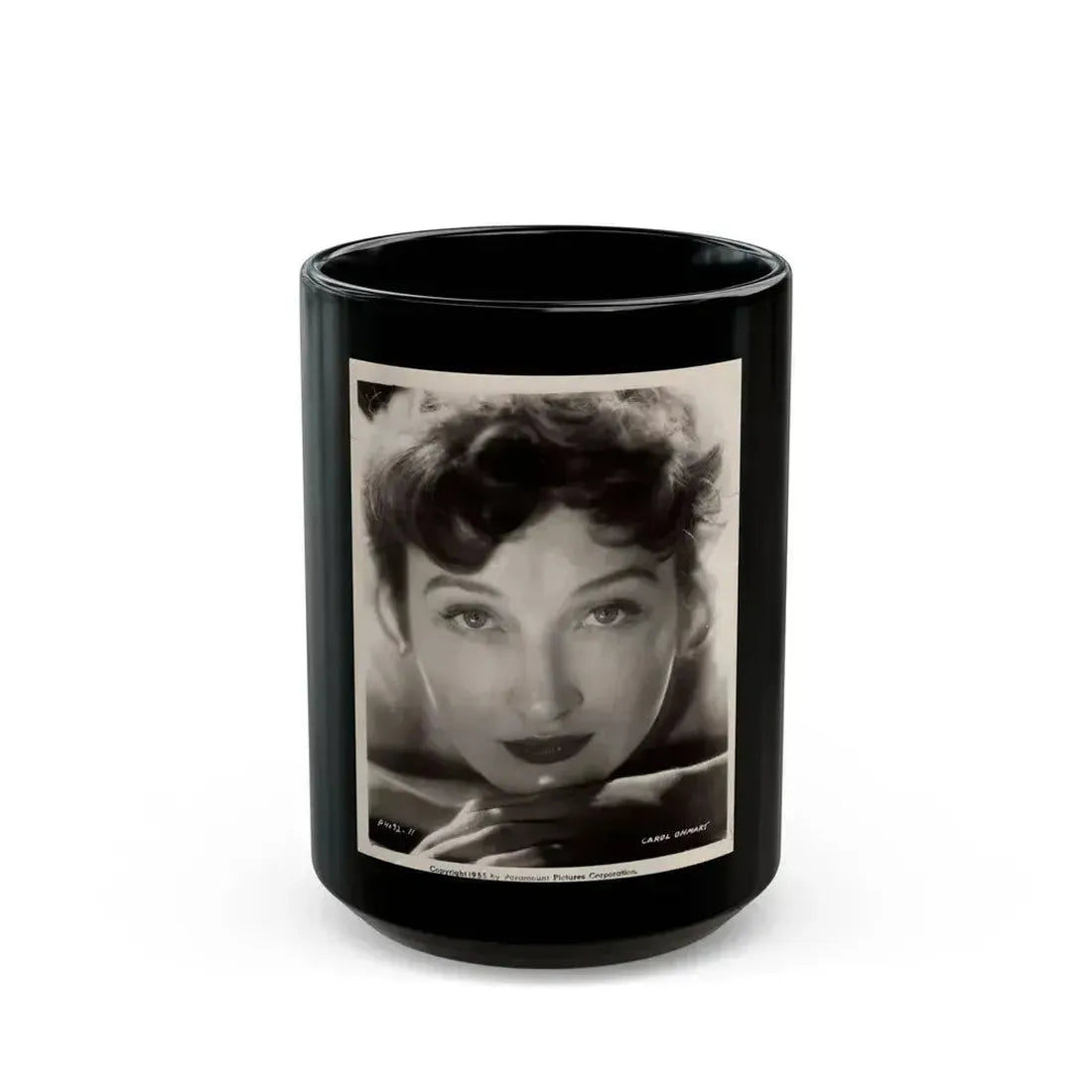 Carol Ohmart #25 (Vintage Female Icon) Black Coffee Mug 15oz - Go Mug Yourself