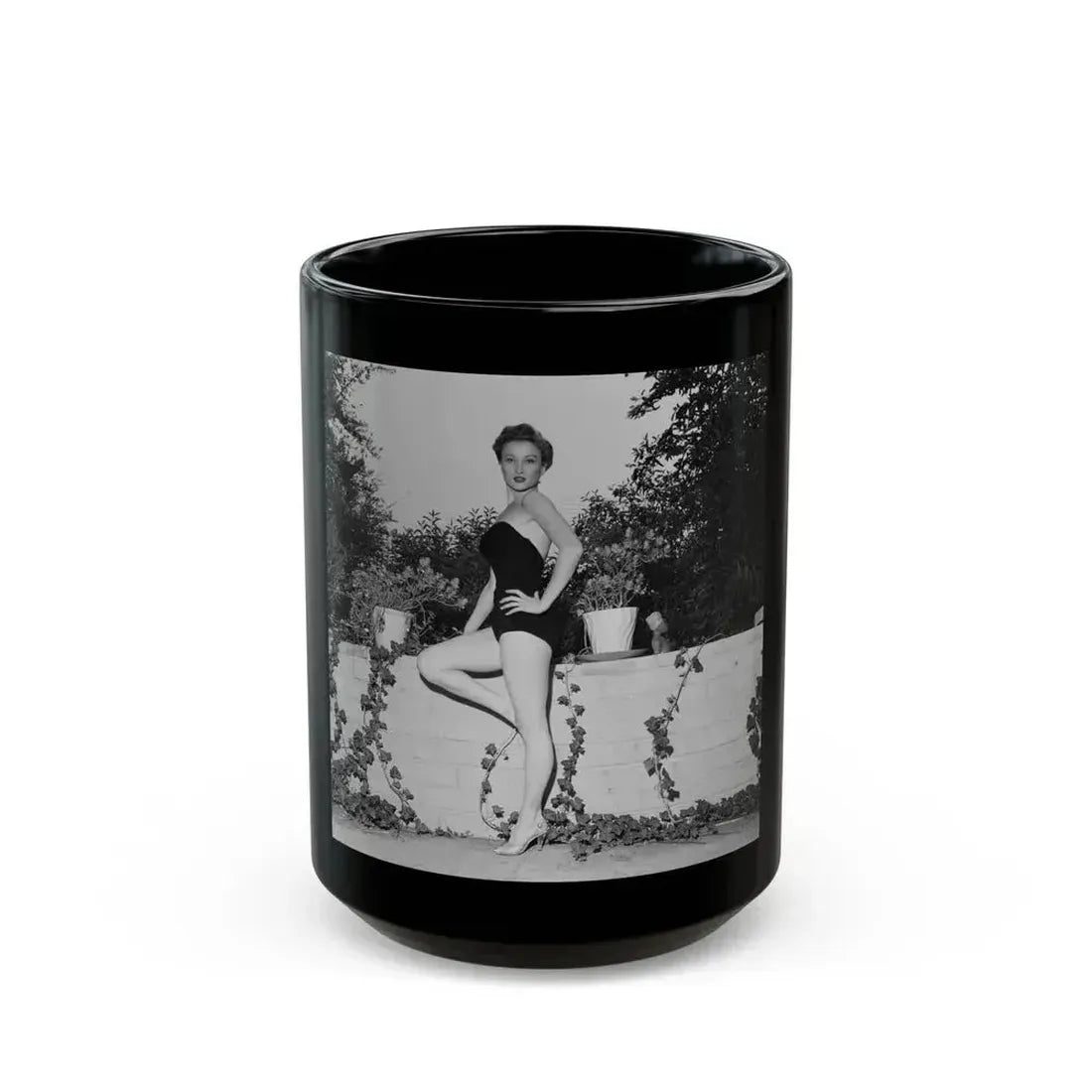 Carol Ohmart #31 (Vintage Female Icon) Black Coffee Mug 15oz - Go Mug Yourself