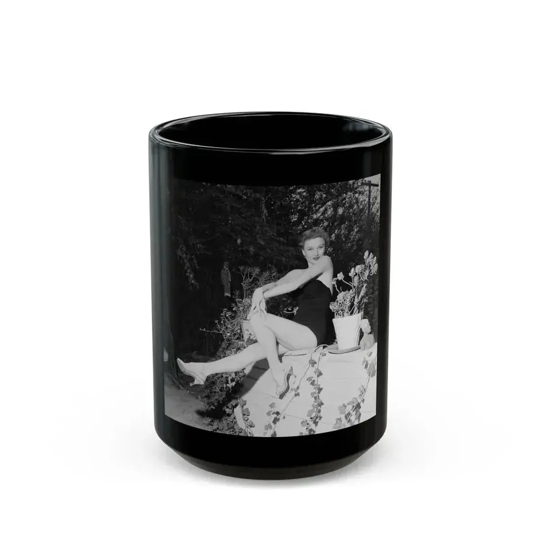 Carol Ohmart #32 (Vintage Female Icon) Black Coffee Mug 15oz - Go Mug Yourself