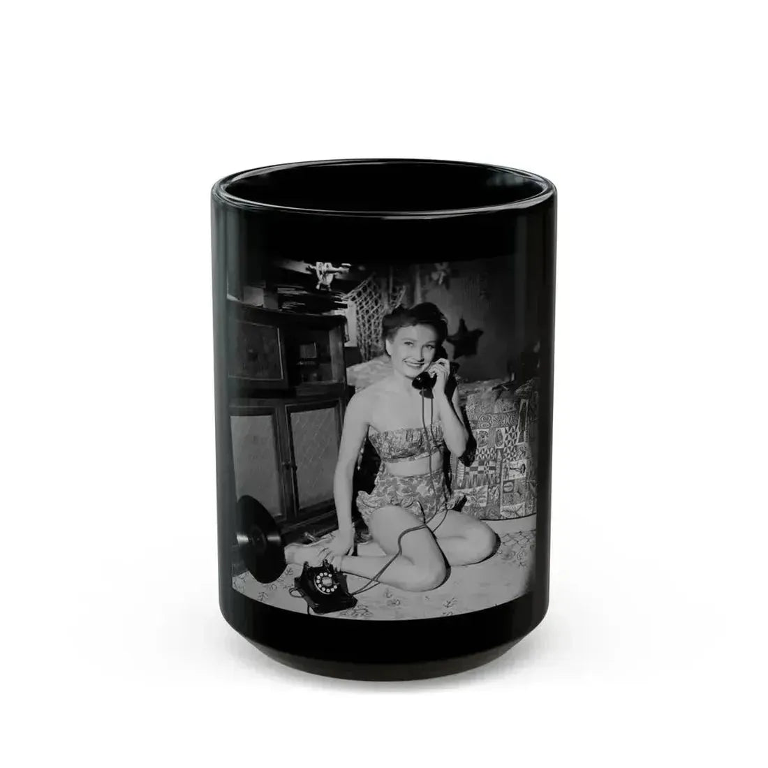 Carol Ohmart #33 (Vintage Female Icon) Black Coffee Mug 15oz - Go Mug Yourself