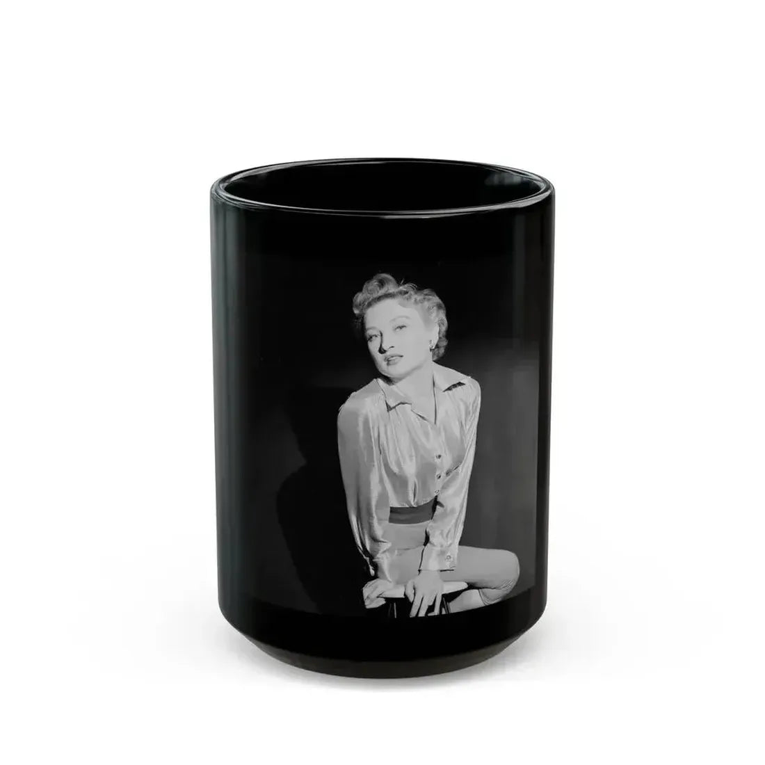 Carol Ohmart #39 (Vintage Female Icon) Black Coffee Mug 15oz - Go Mug Yourself