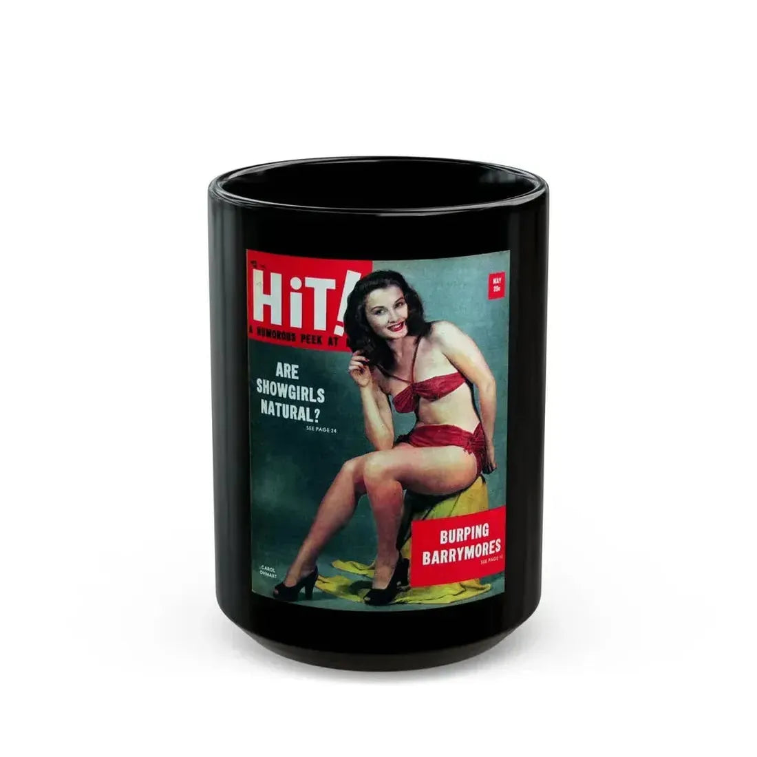 Carol Ohmart #53 - Mag. Cover (Vintage Female Icon) Black Coffee Mug 15oz - Go Mug Yourself