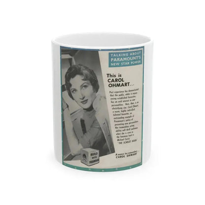 Carol Ohmart #54 - Paramount Trade Add (Vintage Female Icon) White Coffee Mug 11oz - Go Mug Yourself