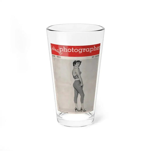 Carol Ohmart #55 - Carol on Front Cover in B&W from International Photographer Mag. June '55 & 1 Page inside (Vintage Female Icon) Pint Glass 16oz 16oz - Go Mug Yourself