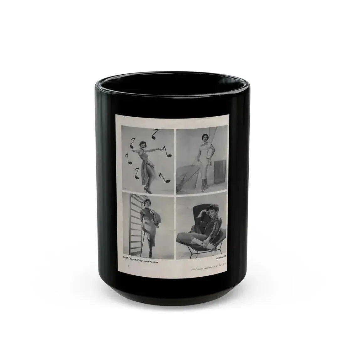 Carol Ohmart #56 - Pages 1 of 1 with, 4 B&W Photos from International Photographer Mag. June '55 (Vintage Female Icon) Black Coffee Mug 15oz - Go Mug Yourself