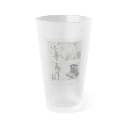 Carol Ohmart #56 - Pages 1 of 1 with, 4 B&W Photos from International Photographer Mag. June '55 (Vintage Female Icon) Frosted Pint Glass 16oz 16oz Frosted - Go Mug Yourself