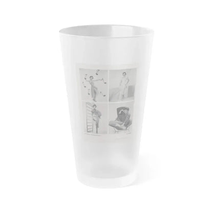 Carol Ohmart #56 - Pages 1 of 1 with, 4 B&W Photos from International Photographer Mag. June '55 (Vintage Female Icon) Frosted Pint Glass 16oz 16oz Frosted - Go Mug Yourself