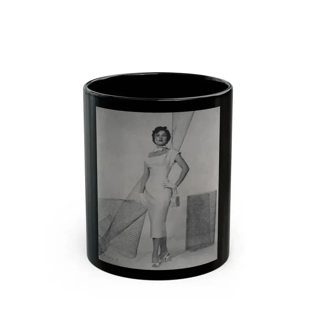 Carol Ohmart #58 - Page 1, Photo 2 of 4 Cropped from International Photographer Mag. June '55 (Vintage Female Icon) Black Coffee Mug 11oz - Go Mug Yourself