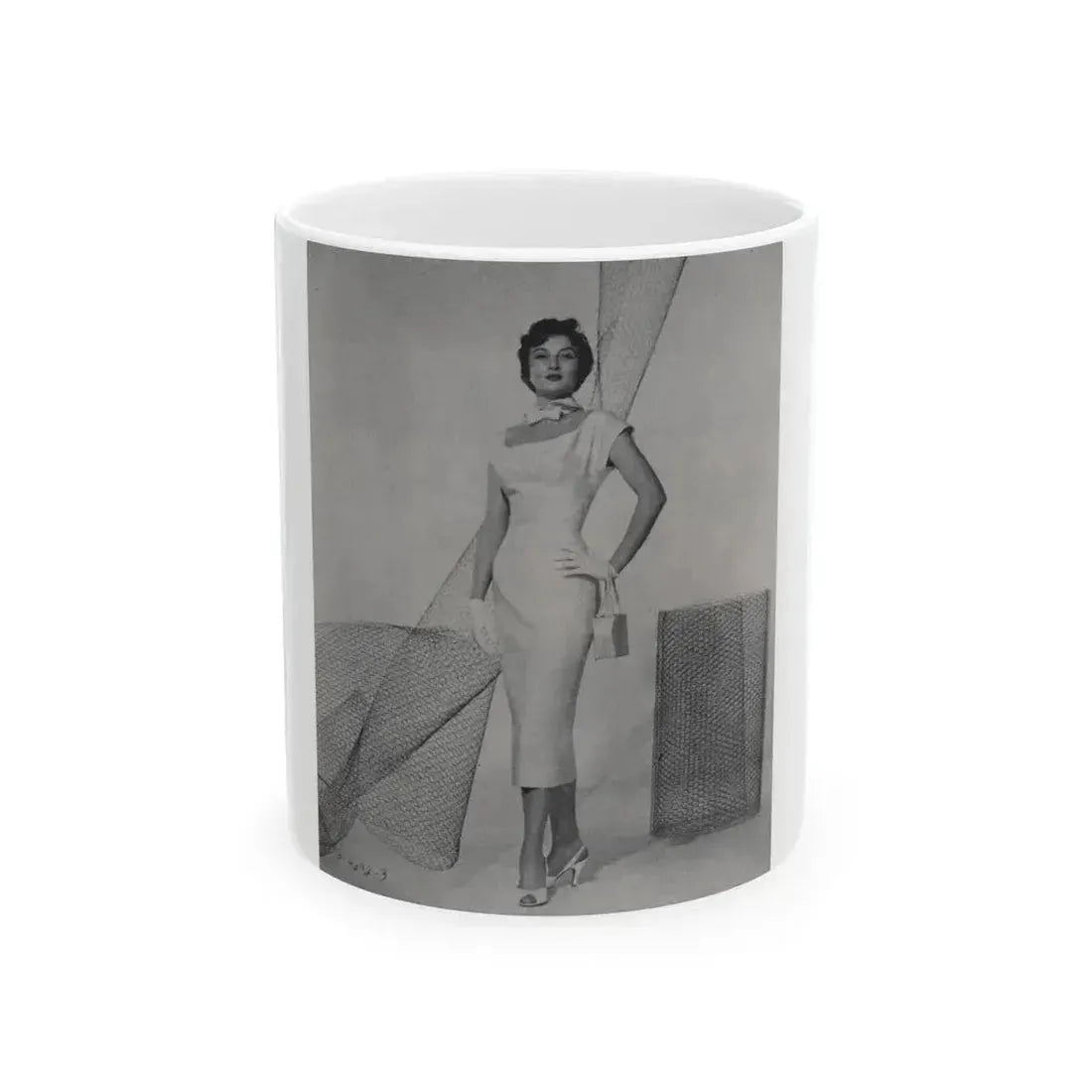 Carol Ohmart #58 - Page 1, Photo 2 of 4 Cropped from International Photographer Mag. June '55 (Vintage Female Icon) White Coffee Mug 11oz - Go Mug Yourself