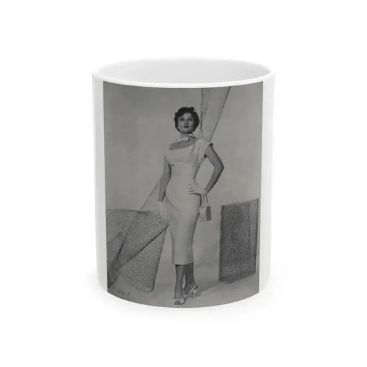 Carol Ohmart #58 - Page 1, Photo 2 of 4 Cropped from International Photographer Mag. June '55 (Vintage Female Icon) White Coffee Mug 11oz - Go Mug Yourself