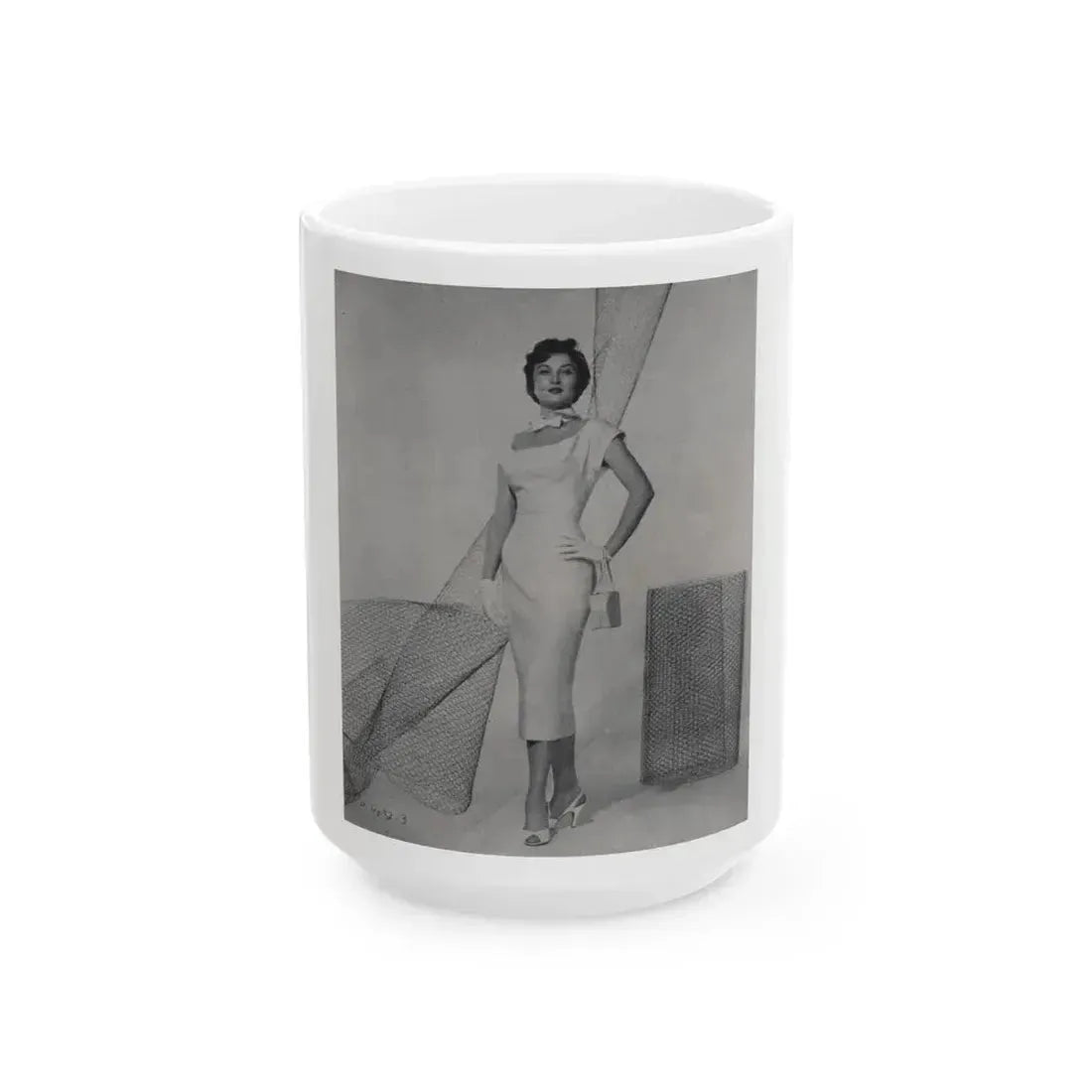 Carol Ohmart #58 - Page 1, Photo 2 of 4 Cropped from International Photographer Mag. June '55 (Vintage Female Icon) White Coffee Mug 15oz - Go Mug Yourself