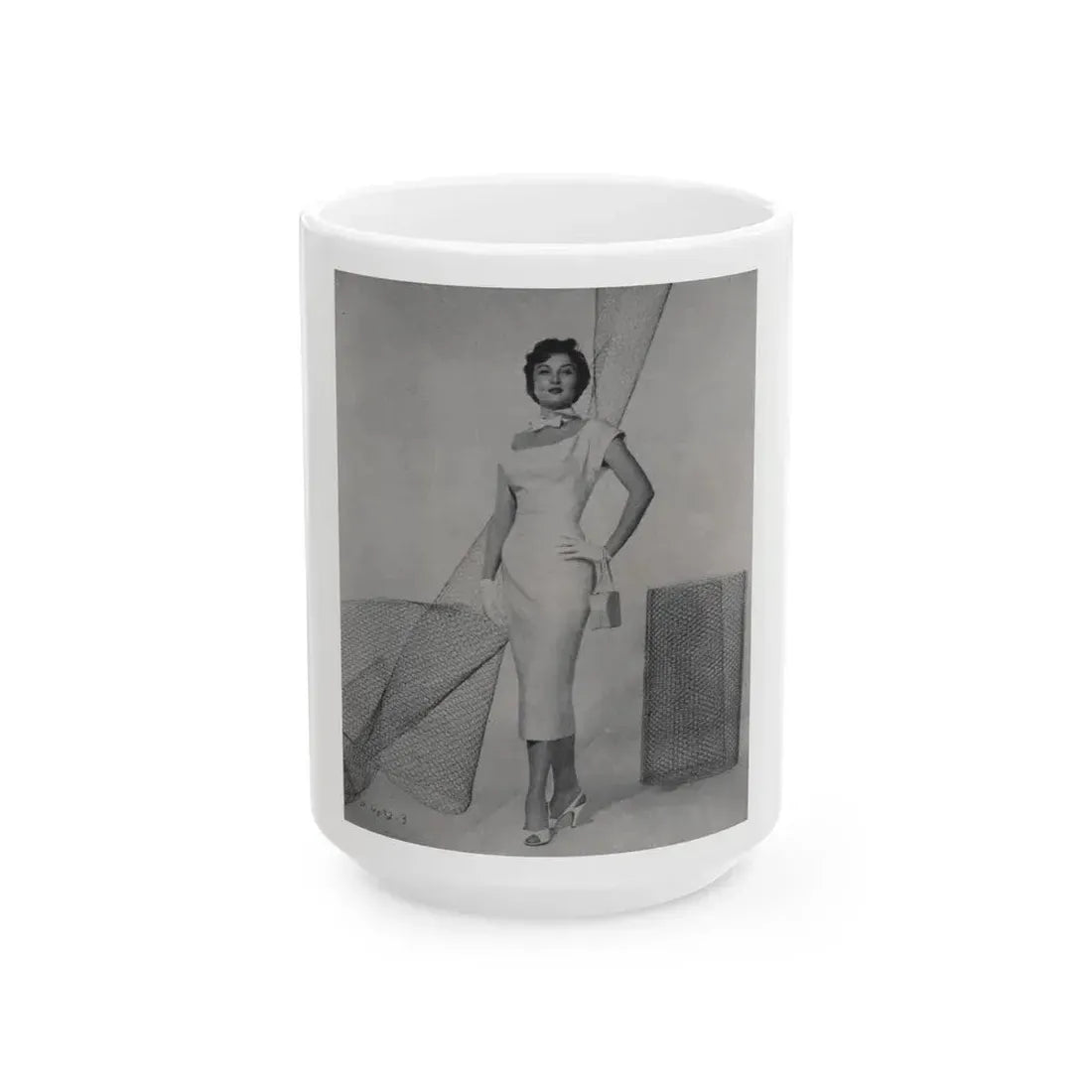 Carol Ohmart #58 - Page 1, Photo 2 of 4 Cropped from International Photographer Mag. June '55 (Vintage Female Icon) White Coffee Mug 15oz - Go Mug Yourself