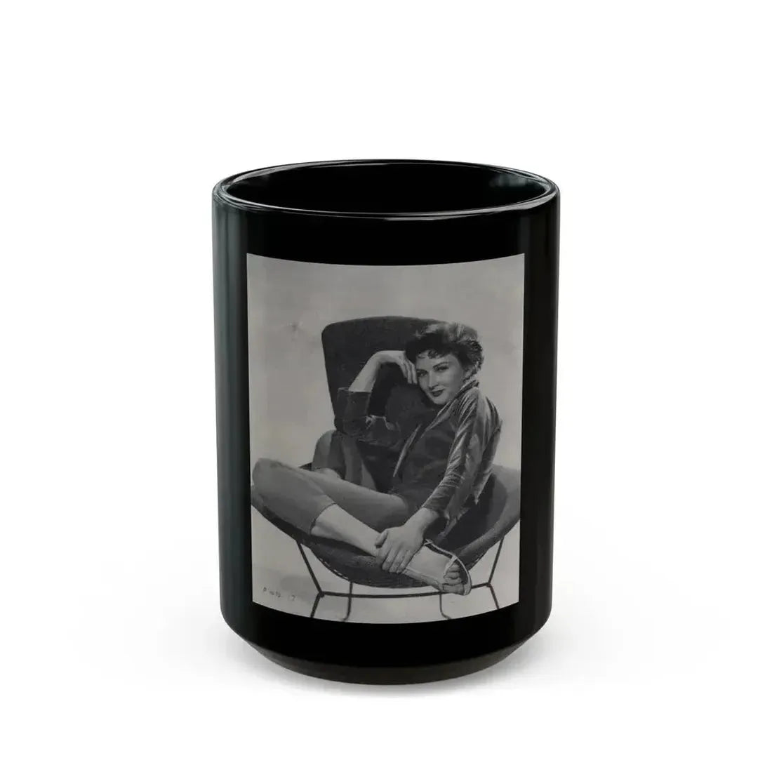 Carol Ohmart #60 - Page 1, Photo 4 of 4 Cropped from International Photographer Mag. June '55 (Vintage Female Icon) Black Coffee Mug 15oz - Go Mug Yourself