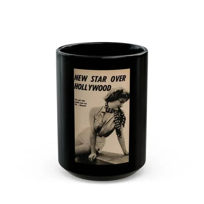 Carol Ohmart #63 - Pages 1 of 3 with, 1 B&W Photo & Caption from Foto-rama Digest Mag. February '56 (Vintage Female Icon) Black Coffee Mug 15oz - Go Mug Yourself