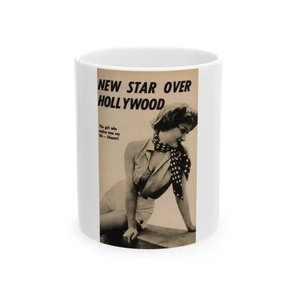 Carol Ohmart #63 - Pages 1 of 3 with, 1 B&W Photo & Caption from Foto-rama Digest Mag. February '56 (Vintage Female Icon) White Coffee Mug 11oz - Go Mug Yourself