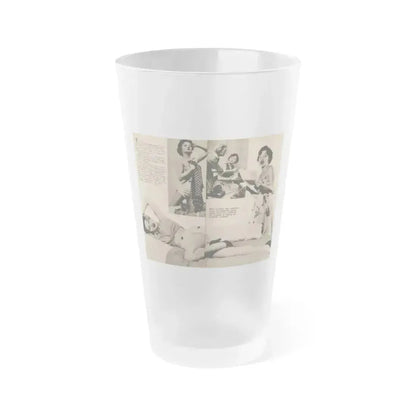 Carol Ohmart #64 - Pages 2 & 3 of 3 with, 4 B&W Photos, Caption & Short Article from Foto-rama Digest Mag. February '56 (Vintage Female Icon) Frosted Pint Glass 16oz 16oz Frosted - Go Mug Yourself