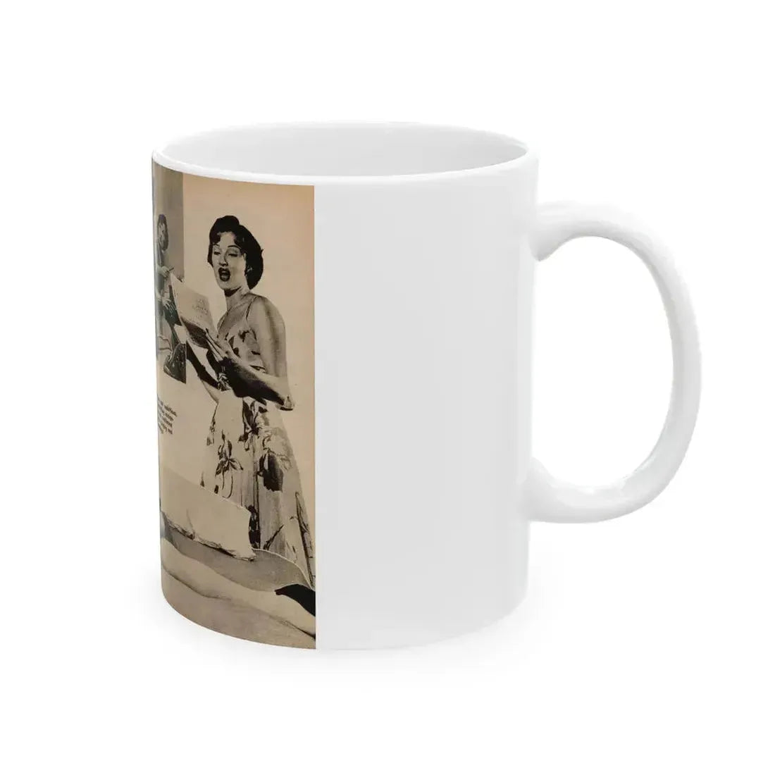 Carol Ohmart #64 - Pages 2 & 3 of 3 with, 4 B&W Photos, Caption & Short Article from Foto-rama Digest Mag. February '56 (Vintage Female Icon) White Coffee Mug - Go Mug Yourself