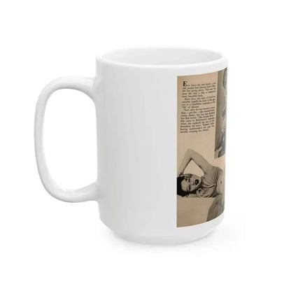 Carol Ohmart #64 - Pages 2 & 3 of 3 with, 4 B&W Photos, Caption & Short Article from Foto-rama Digest Mag. February '56 (Vintage Female Icon) White Coffee Mug - Go Mug Yourself