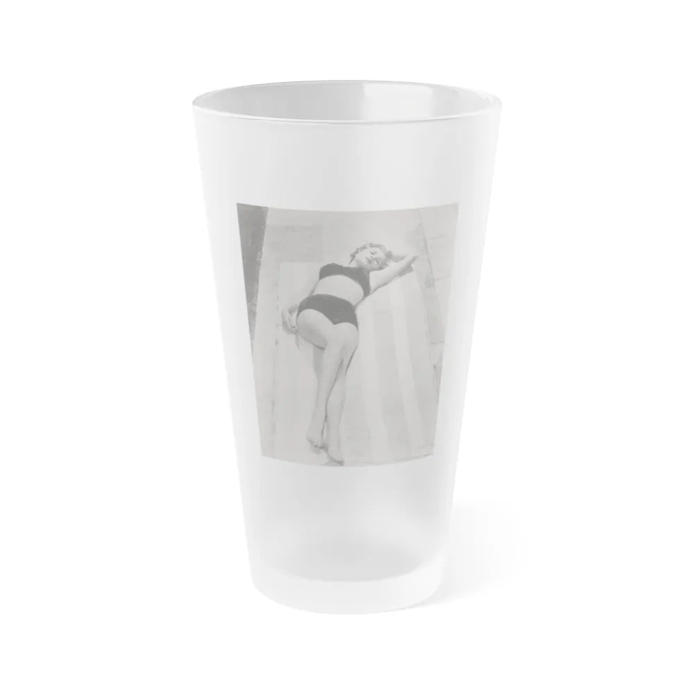 Carol Ohmart #65 - Negative Struck B&W 8x10 50's Era Pin-Up Photo High Quality Re-Print (Vintage Female Icon) Frosted Pint Glass 16oz-16oz-Frosted-Go Mug Yourself