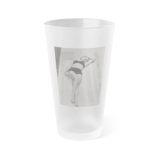 Carol Ohmart #65 - Negative Struck B&W 8x10 50's Era Pin-Up Photo High Quality Re-Print (Vintage Female Icon) Frosted Pint Glass 16oz-16oz-Frosted-Go Mug Yourself