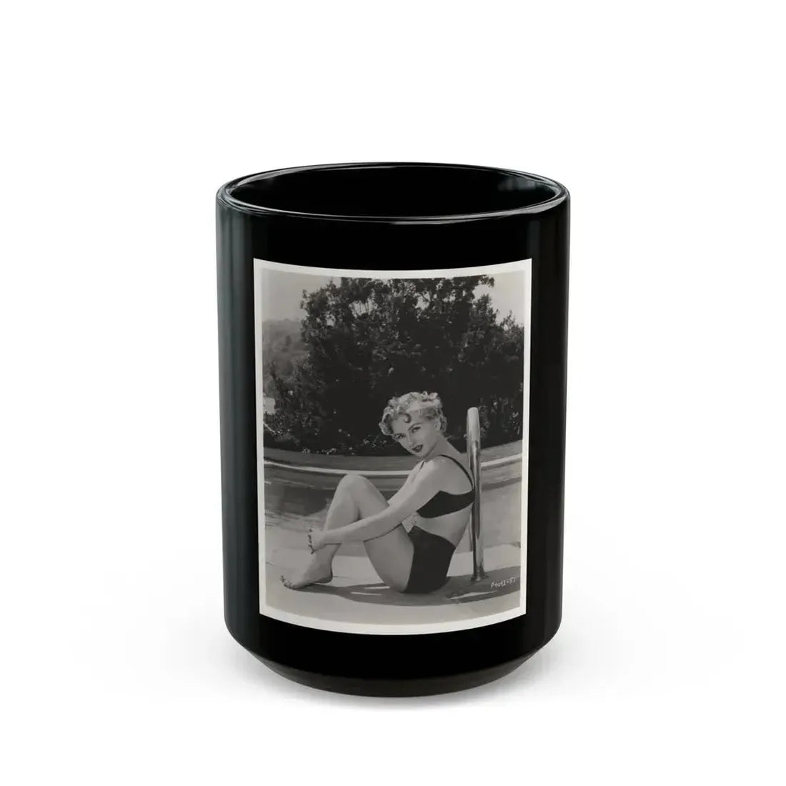 Carol Ohmart #66 - 50's Era Pin-Up Photo High Quality Re-Print (Vintage Female Icon) Black Coffee Mug 15oz - Go Mug Yourself