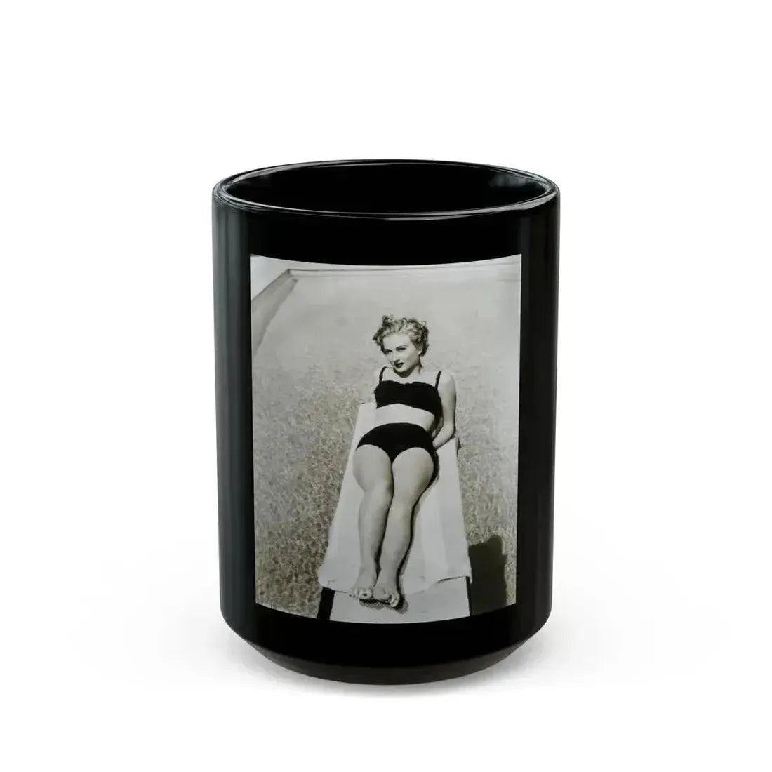 Carol Ohmart #69 (Vintage Female Icon) Black Coffee Mug 15oz - Go Mug Yourself