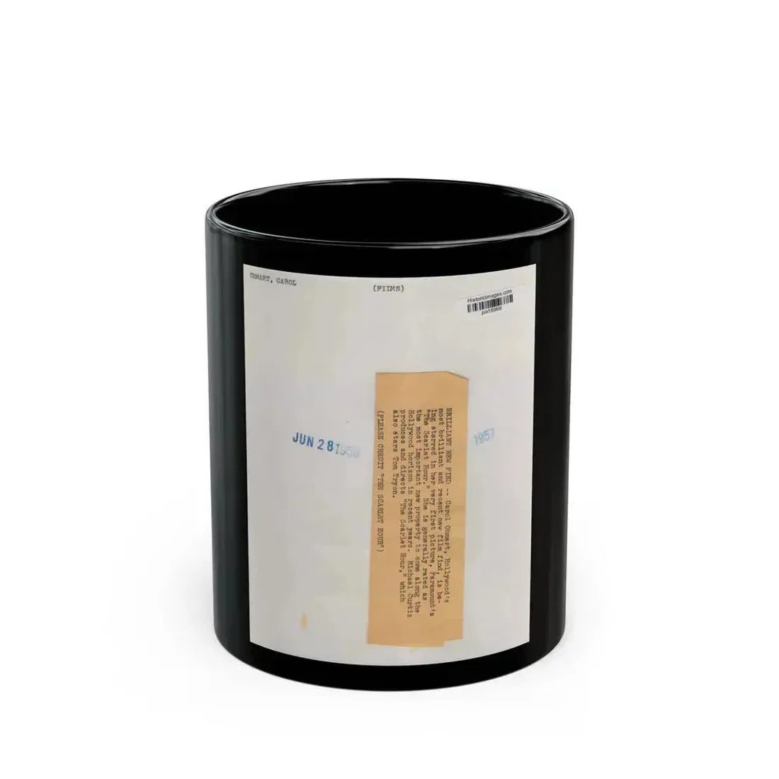 Carol Ohmart #73 - Vintage B&W 8x10 Pin-Up Photo from 6-28-56 1 (Vintage Female Icon) Black Coffee Mug 11oz - Go Mug Yourself