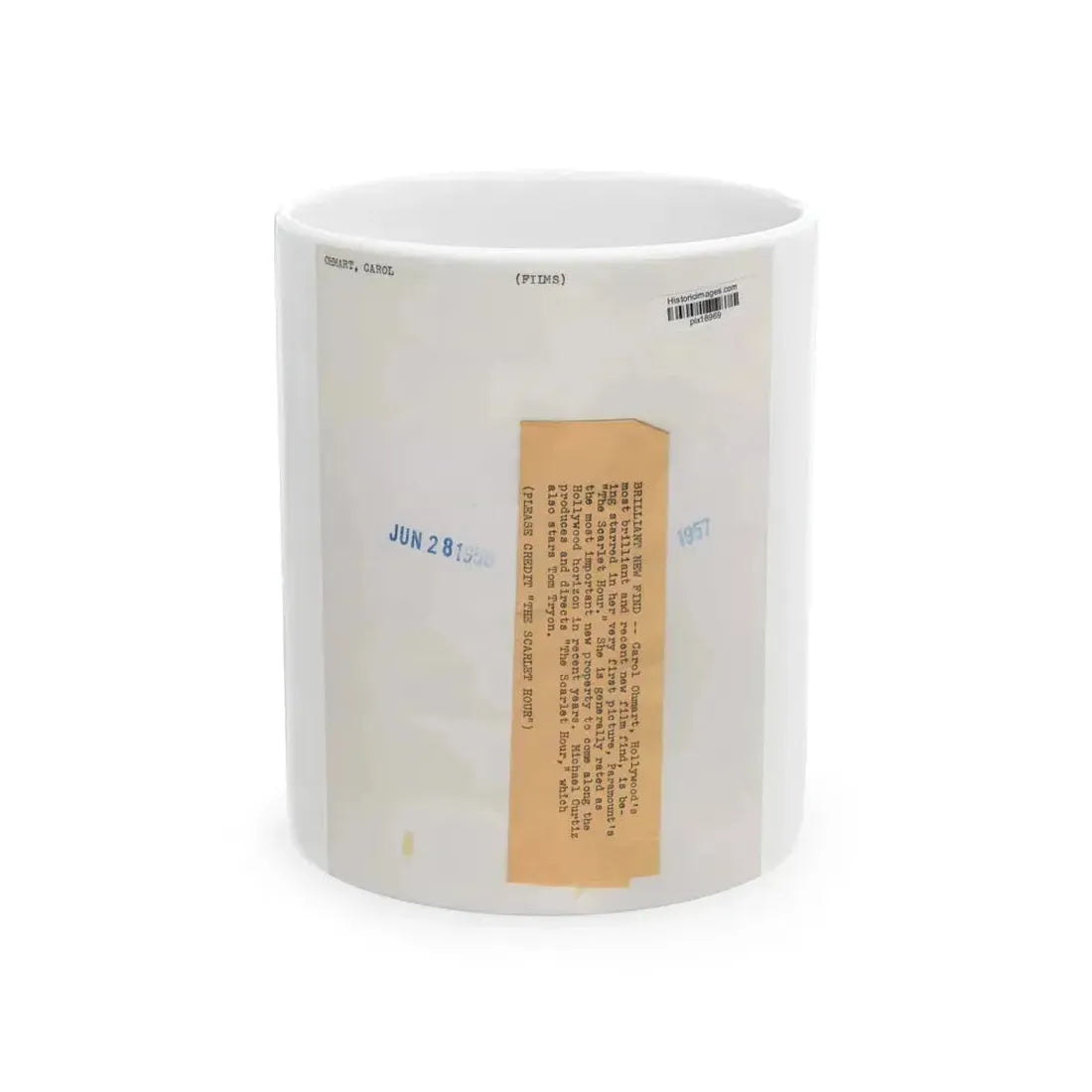 Carol Ohmart #73 - Vintage B&W 8x10 Pin-Up Photo from 6-28-56 1 (Vintage Female Icon) White Coffee Mug 11oz - Go Mug Yourself