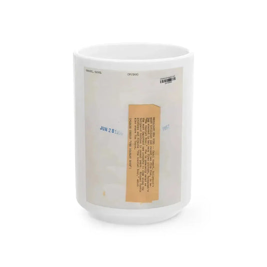 Carol Ohmart #73 - Vintage B&W 8x10 Pin-Up Photo from 6-28-56 1 (Vintage Female Icon) White Coffee Mug 15oz - Go Mug Yourself