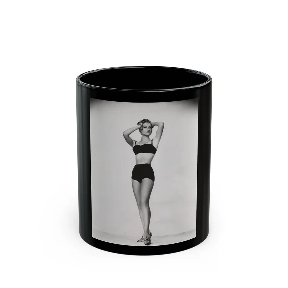 Carol Ohmart #73 - Vintage B&W 8x10 Pin-Up Photo from 6-28-56 (Vintage Female Icon) Black Coffee Mug-11oz-Go Mug Yourself