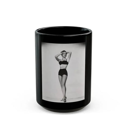 Carol Ohmart #73 - Vintage B&W 8x10 Pin-Up Photo from 6-28-56 (Vintage Female Icon) Black Coffee Mug 15oz - Go Mug Yourself