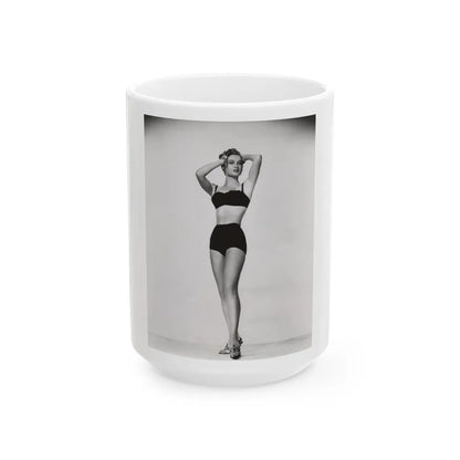 Carol Ohmart #73 - Vintage B&W 8x10 Pin-Up Photo from 6-28-56 (Vintage Female Icon) White Coffee Mug-15oz-Go Mug Yourself