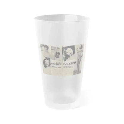 Carol Ohmart #75 - Pages 1 & 2 of 2 with, Carol+5 B&W Photos including 2 Mag. Covers & Brief Article from Famous MODELS Mag. March-April '51 (Vintage Female Icon) Frosted Pint Glass 16oz 16oz Frosted - Go Mug Yourself