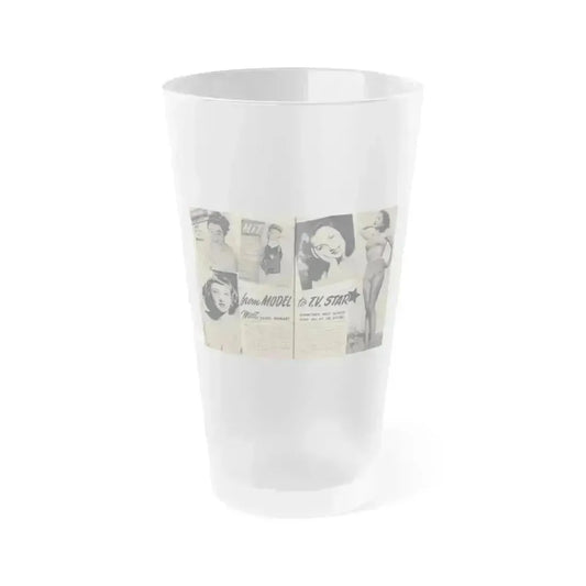 Carol Ohmart #75 - Pages 1 & 2 of 2 with, Carol+5 B&W Photos including 2 Mag. Covers & Brief Article from Famous MODELS Mag. March-April '51 (Vintage Female Icon) Frosted Pint Glass 16oz 16oz Frosted - Go Mug Yourself