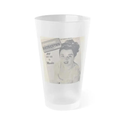 Carol Ohmart #76 - Pages 1 of 2 Mag. Cover 1 cropped from Famous MODELS Mag. March-April '51 (Vintage Female Icon) Frosted Pint Glass 16oz 16oz Frosted - Go Mug Yourself