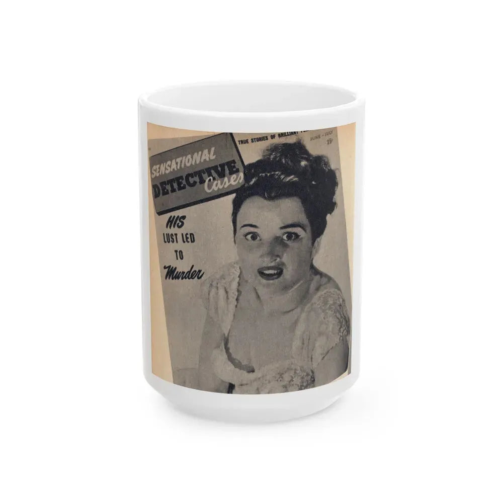 Carol Ohmart #76 - Pages 1 of 2 Mag. Cover 1 cropped from Famous MODELS Mag. March-April '51 (Vintage Female Icon) White Coffee Mug 15oz - Go Mug Yourself