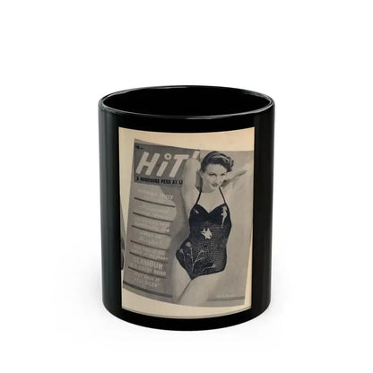 Carol Ohmart #77 - Pages 1 of 2 Mag. Cover 2 cropped from Famous MODELS Mag. March-April '51 (Vintage Female Icon) Black Coffee Mug 11oz - Go Mug Yourself