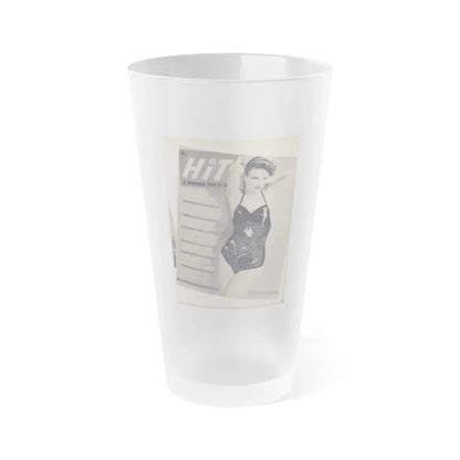 Carol Ohmart #77 - Pages 1 of 2 Mag. Cover 2 cropped from Famous MODELS Mag. March-April '51 (Vintage Female Icon) Frosted Pint Glass 16oz 16oz Frosted - Go Mug Yourself