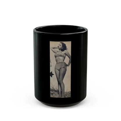 Carol Ohmart #80 - Pages 2 of 2 Photo 2 cropped from Famous MODELS Mag. March-April '51 (Vintage Female Icon) Black Coffee Mug 15oz - Go Mug Yourself