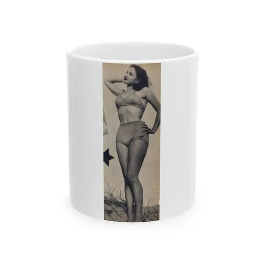 Carol Ohmart #80 - Pages 2 of 2 Photo 2 cropped from Famous MODELS Mag. March-April '51 (Vintage Female Icon) White Coffee Mug 11oz - Go Mug Yourself